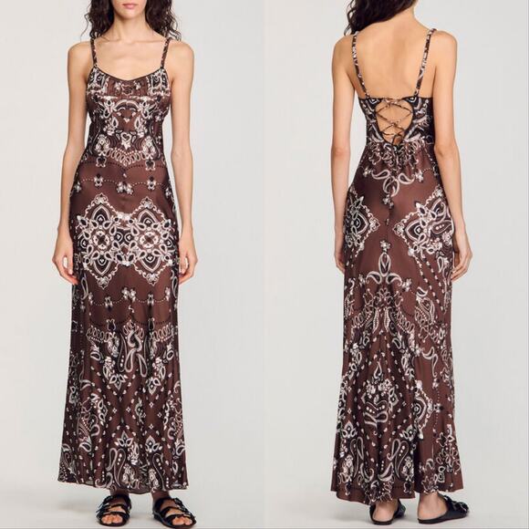 Sandro Bandana Print Maxi Dress - Picture 1 of 6